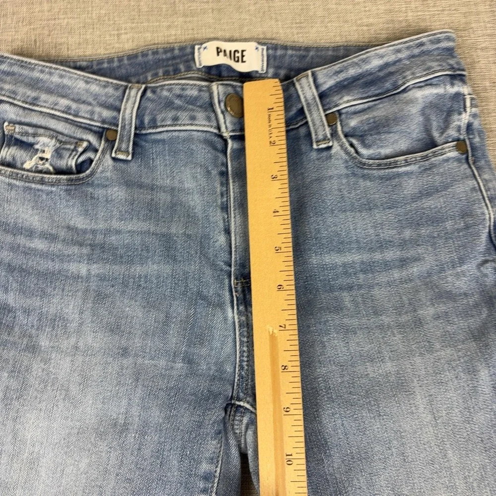 Paige Skyline Skinny Jeans Womens 27 Light Wash Blue Mid Rise Stretch Denim